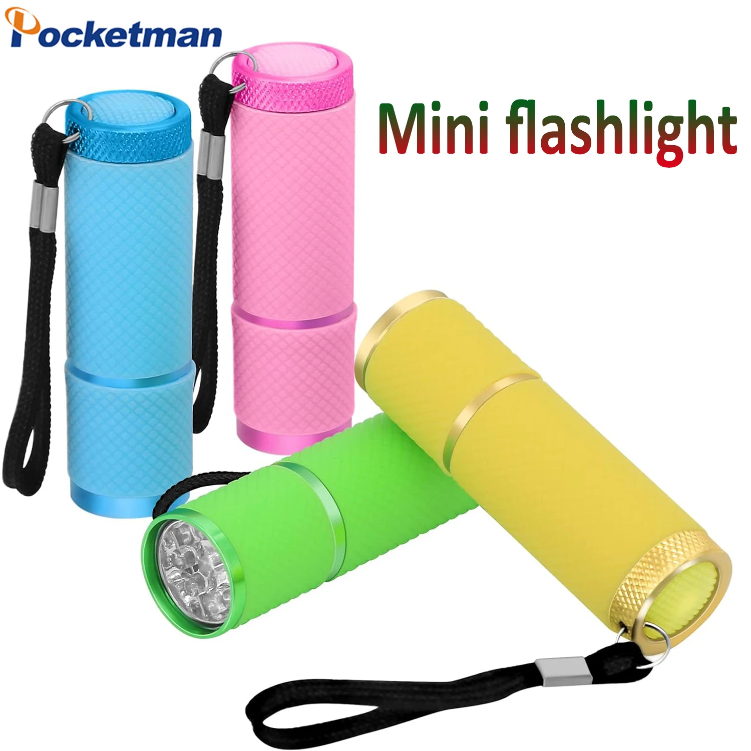 

1-4 PCS Mini Flashlight Small Torches LED Bright with 9 LEDs Colorful Glow in Dark Flashlights for Camping Hiking Outdoor