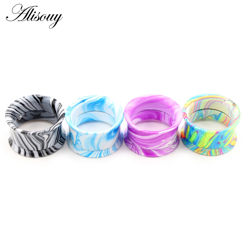 Alisouy 2PCS Baking Paint Stainless Steel Screw Ear Flesh Tunnel Plugs Expander Stretcher Double Flared Gauge Piercing Jewelry