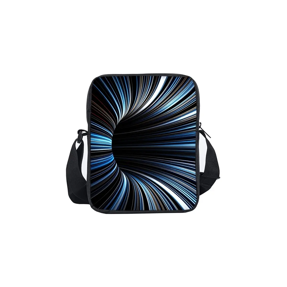 Laser Vortex Printe Single Sided Messenger Bag for Boy/Girls Children Best Gifts 2D Flat Cartoon Casual Crossbody Bag