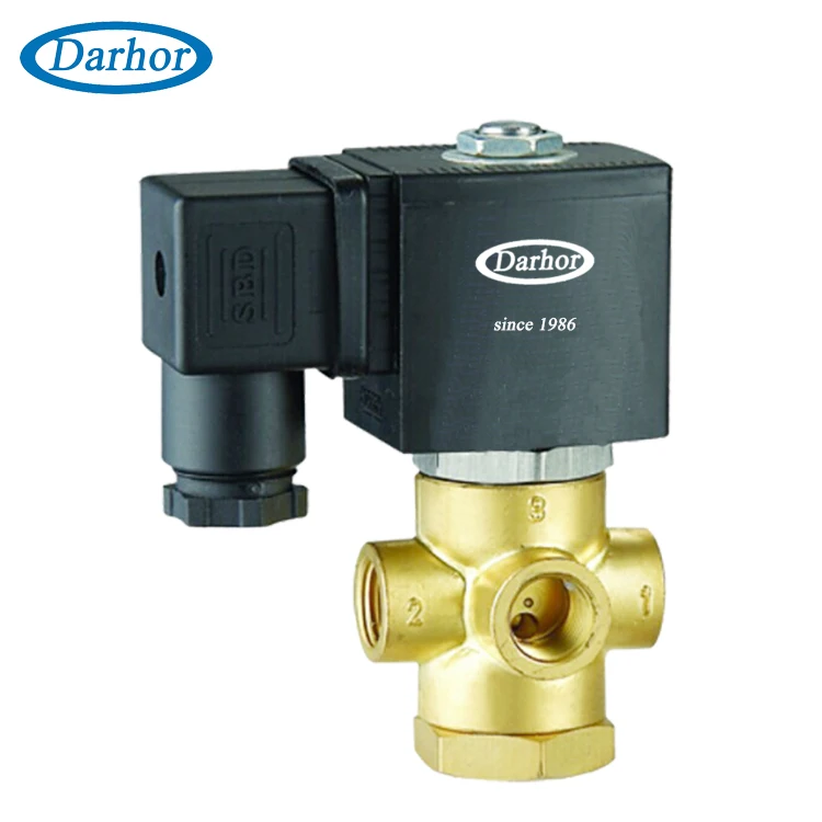 

Darhor DHG51 3 way 1/4inch direct acting normally open brass stainless steel 316 solenoid valve air 12VDC