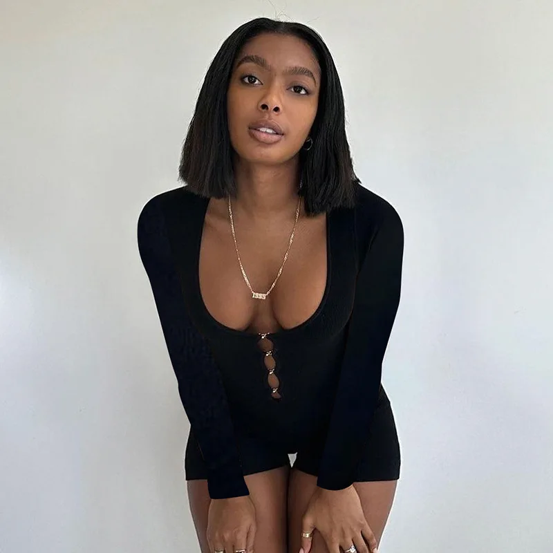 

Faionable Монокоматический круглый Ne Long Sve Выдалбливают Утягивающий базовый комбинезон orts Женские длинные брюки с высокой талией