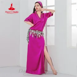 BellyDance Performance Robes High Grade Satin Robe+Headscarf 2pcs Adult Female Oriental Dance Professional Competition Costumes
