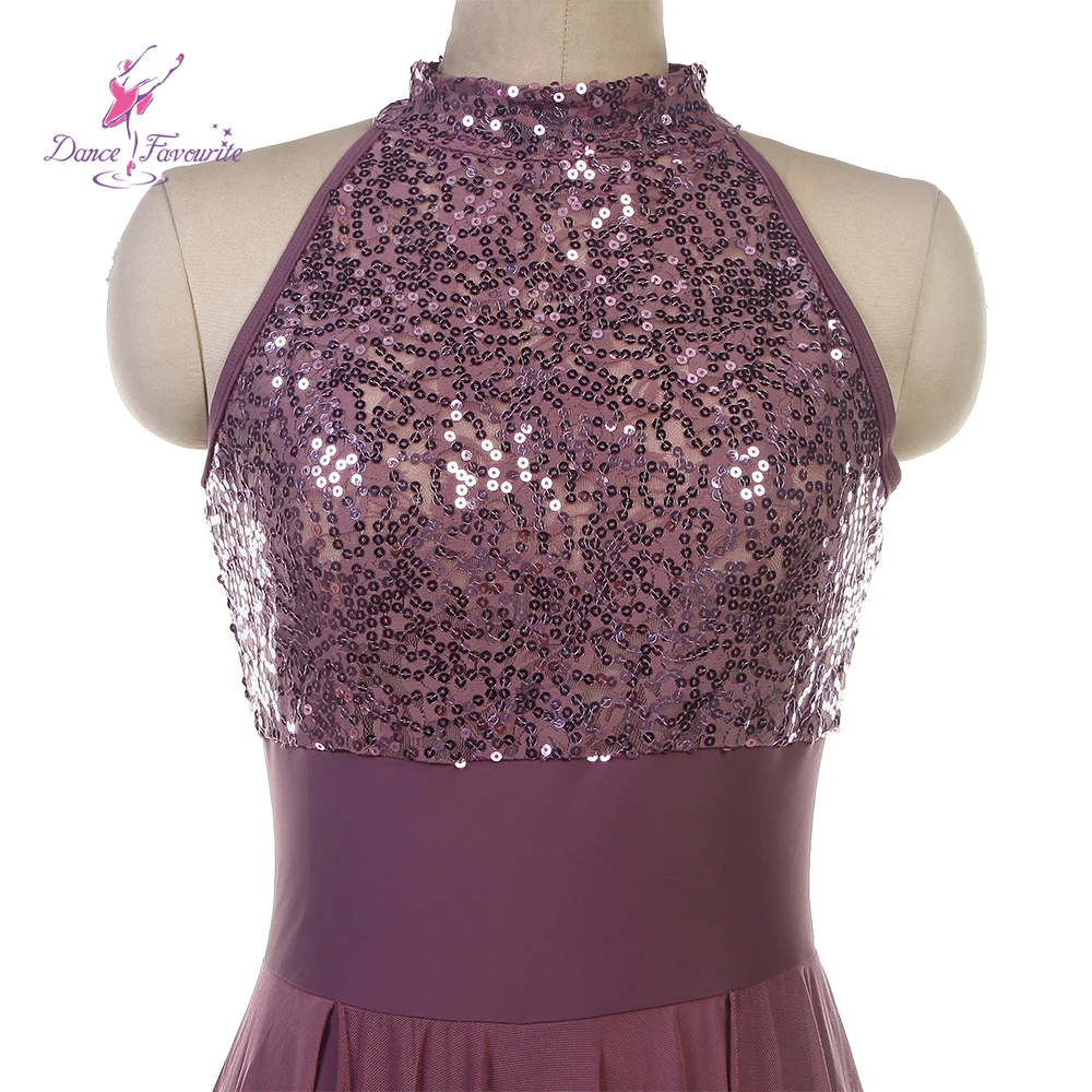 Costumes de danse préférés 18015, corsage à paillettes avec jupe longue en maille, robe de Ballet lyrique, Costumes de danse