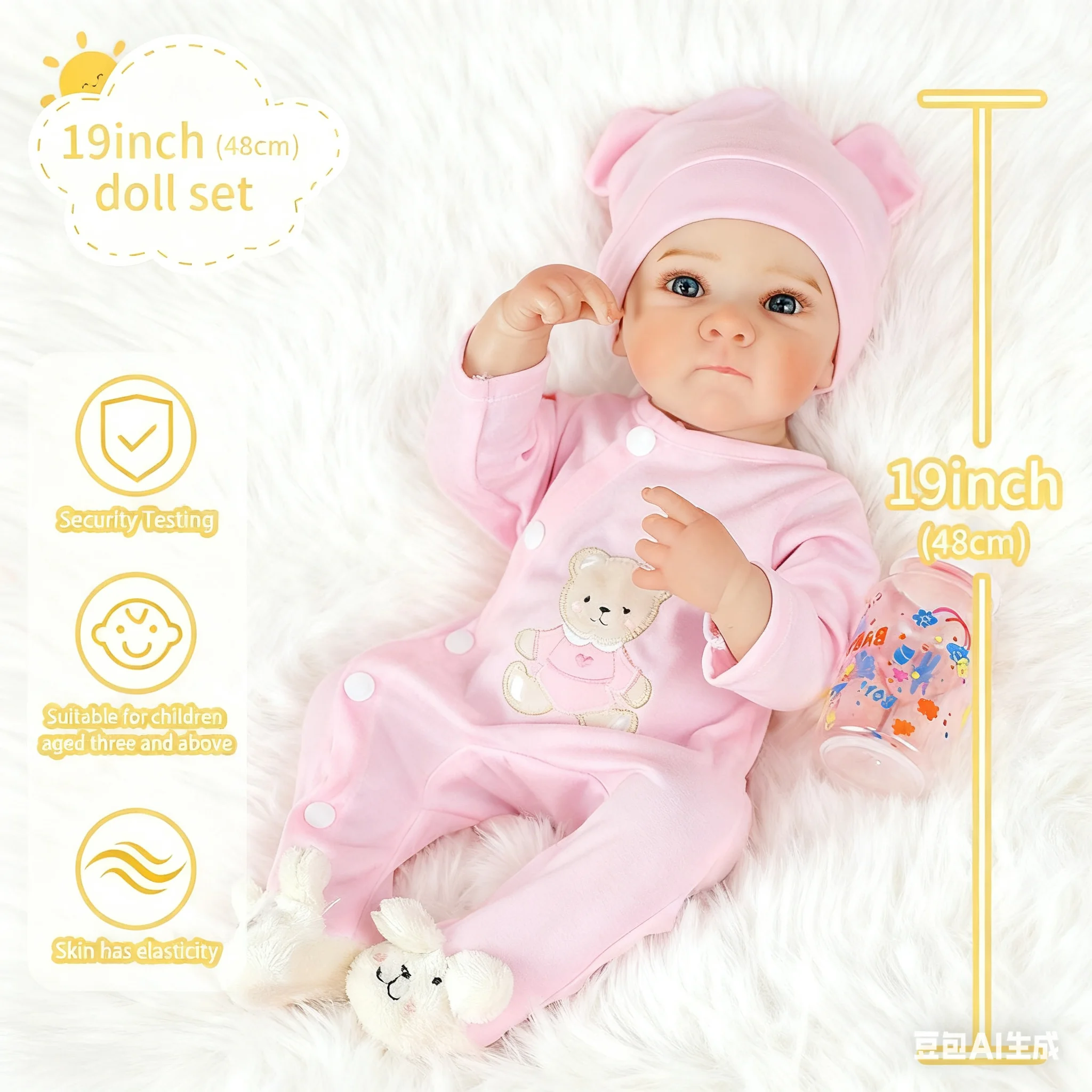 

2 Options 19nch Bettie Reborn Baby Dolls Girl and Boy Lifelike Vinyl Newborn 3D Skin Visible Vein DIY Christmas Gift Toy for Kid