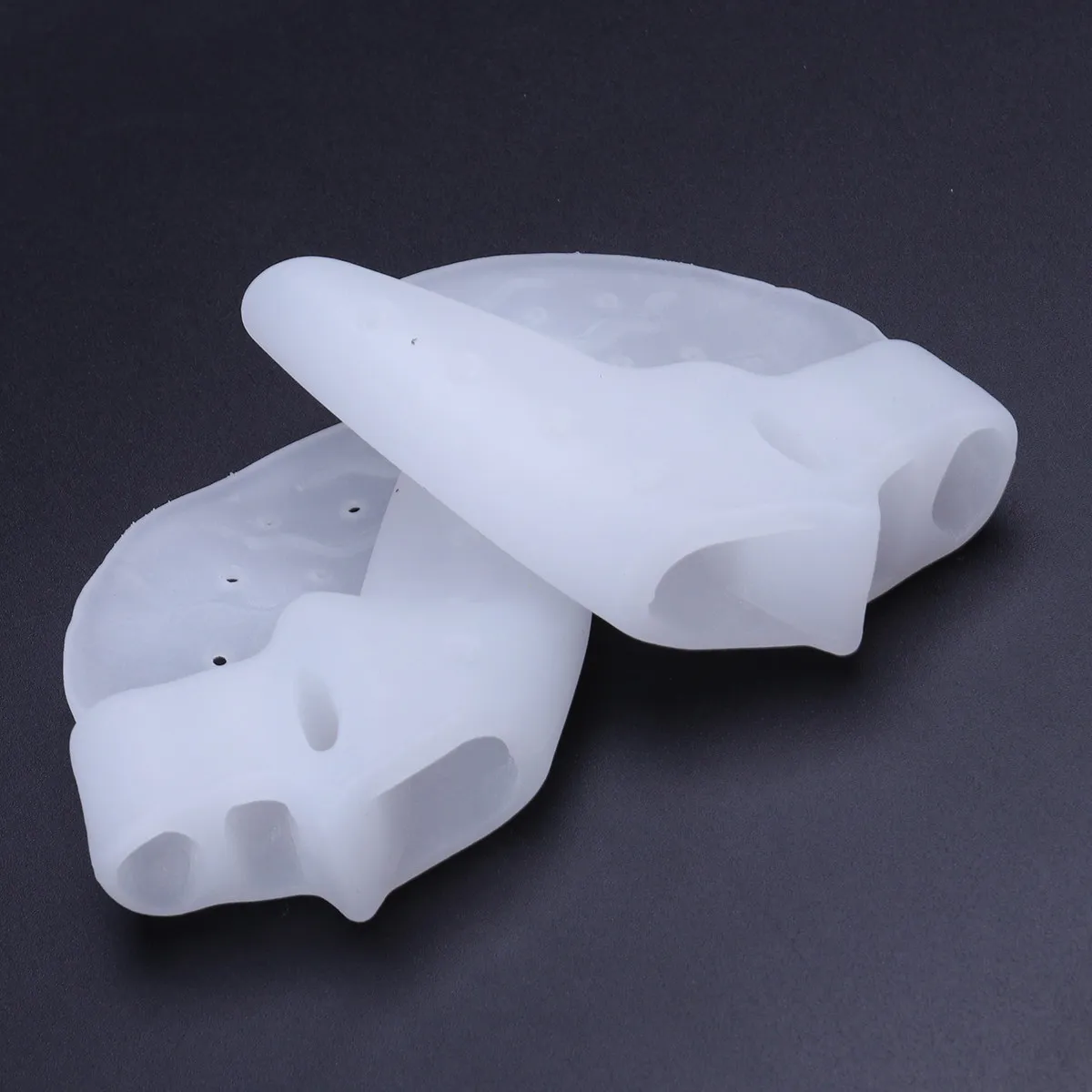 

Grade Silicone Toe Spacer for Bunions Hallux Valgus Hammer Toes Straightening Gel Separator with 3-Toe Holes Ergonomic