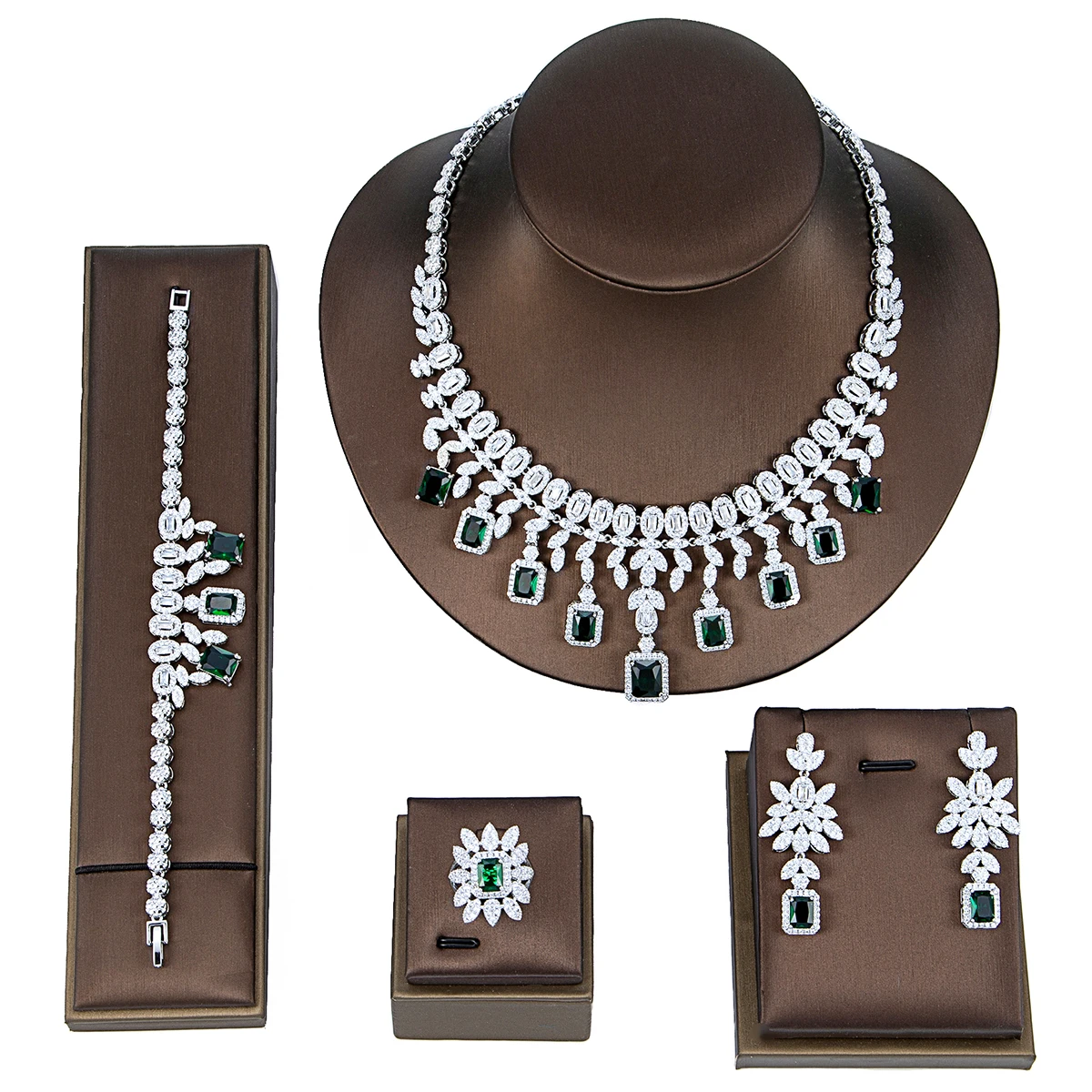 قلادة عصرية، مجوهرات رائعة، مجموعة من أربع قطع، تصميم مبتكر، الخيار الأفضل لإكسسوارات الحفلات #4