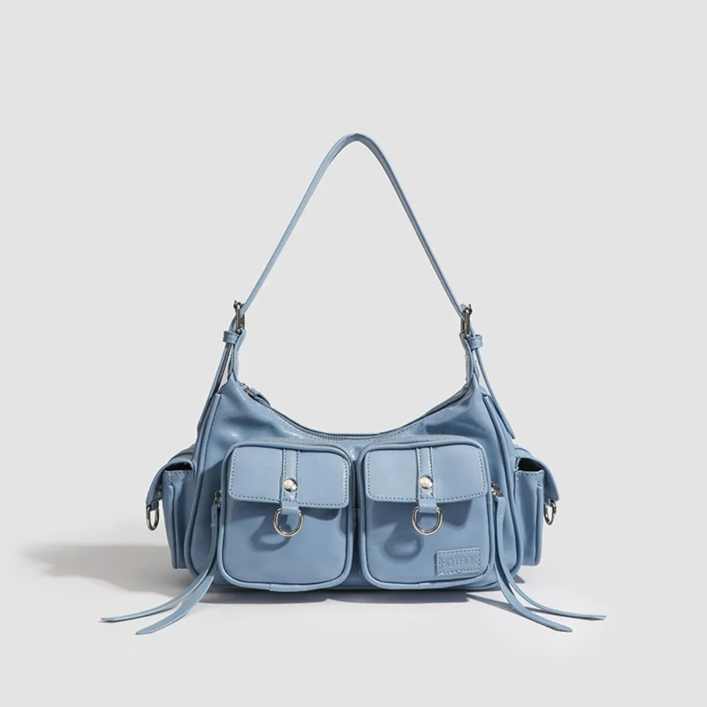 

Simple Y2K Retro Shoulder Bag Spicy Girl Fashion Vintage Underarm Bag Handbag Korean Locomotive Pack Girls