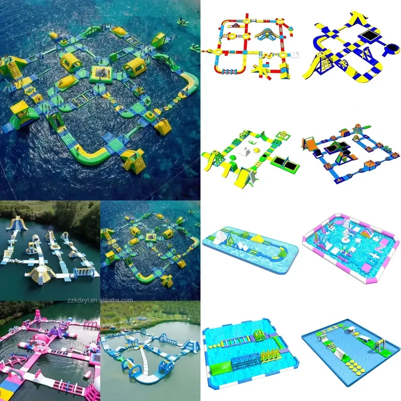 Inflatable Water Obstacle Course Slide at Sea Adults Water Floating Entertainment Sports Game Children's Inflatable Water
