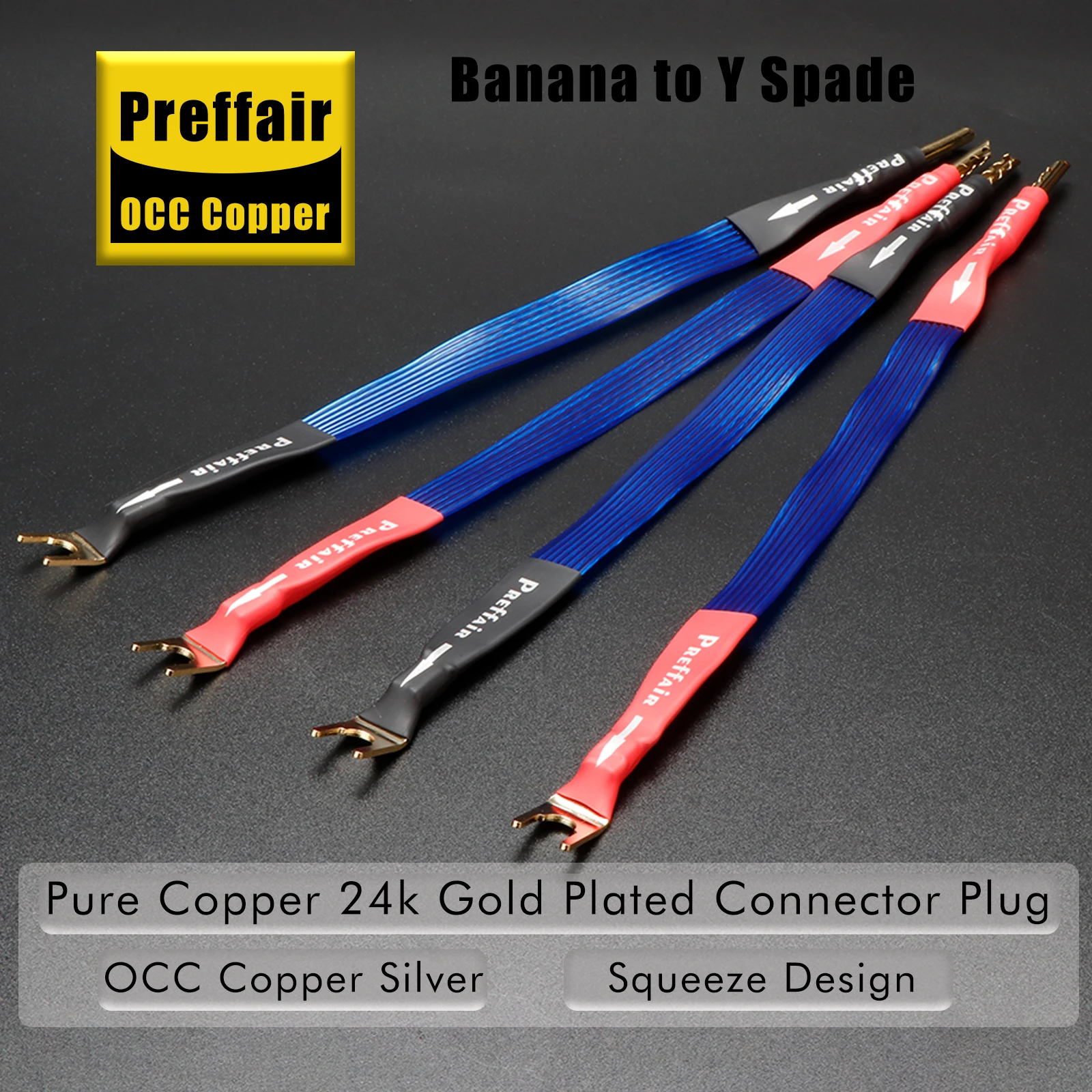 

Hifi Speaker Cable jumper bridge Wire OCC Copper Loudspeaker jumper cable with Gold Plated Banana Y Spade Plug jumper cables
