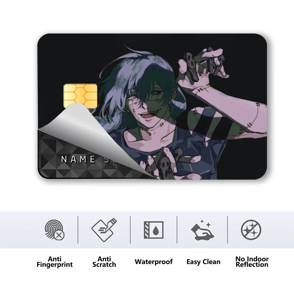 1PC Anime Mahito Card Stickers 4pcs PVC Card Skin Stickers for Bank Card Bus Metro Card Case Decorate Gift