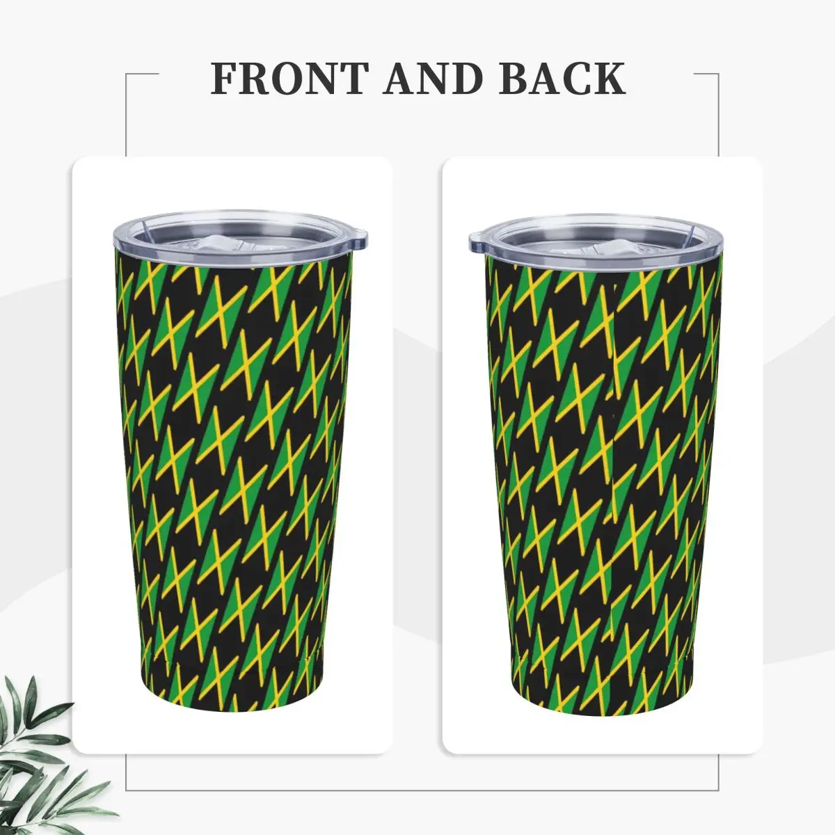 Jamaica Flag Tumbler Jamaican fashion Hot Drinks Water Bottle Keep Heat Stainless Steel Coffee Mug Graphic Beach Mugs Cup