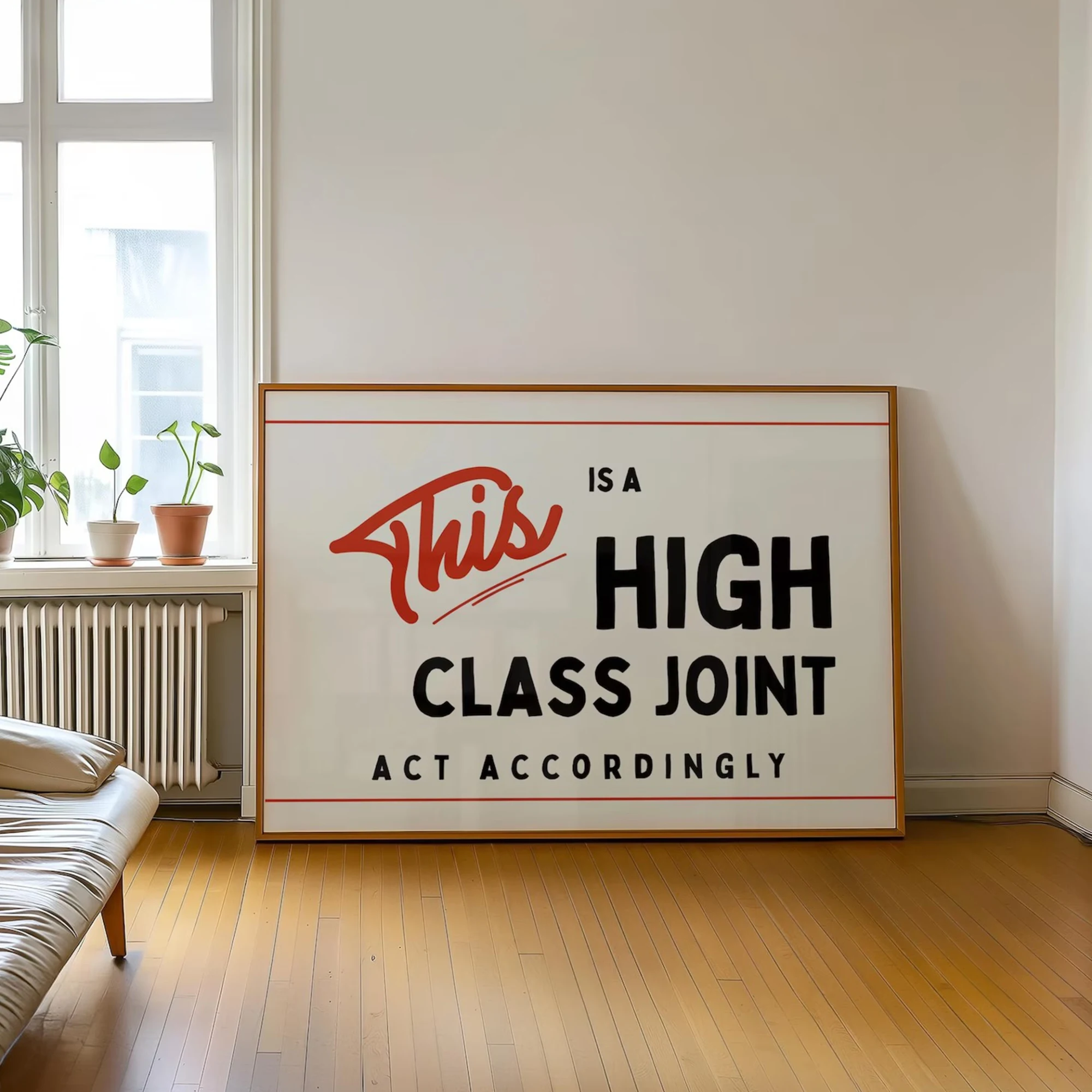 Framed Retro This Is A High Class Joint  Wall Art Print Canvas Painting Poster Picture For Living Room,Bedroom Home Decor