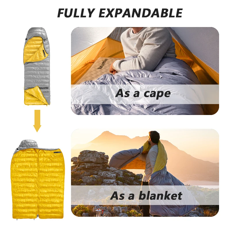 Naturehike Camping Winter Sleeping Bag CW700 Duck Down Sleeping Bags Ultralight Portable Outdoor Hiking Waterproof Sleeping Bags