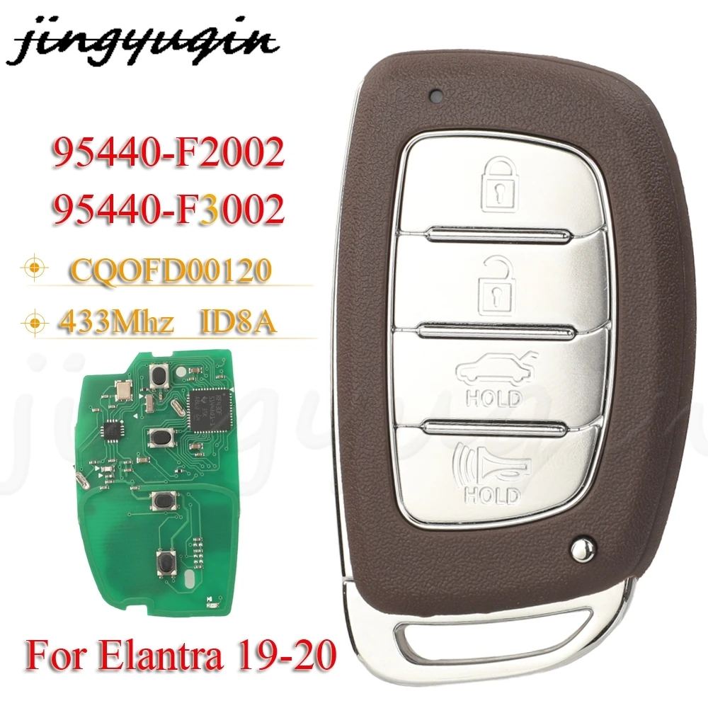 jingyuqin 95440-F2002 F3002 CQOFD00120 Flip Remote Car Key 433MHz 8A Chip For Hyundai Elantra 2019 2020 Auto Fob Contol 4BTN