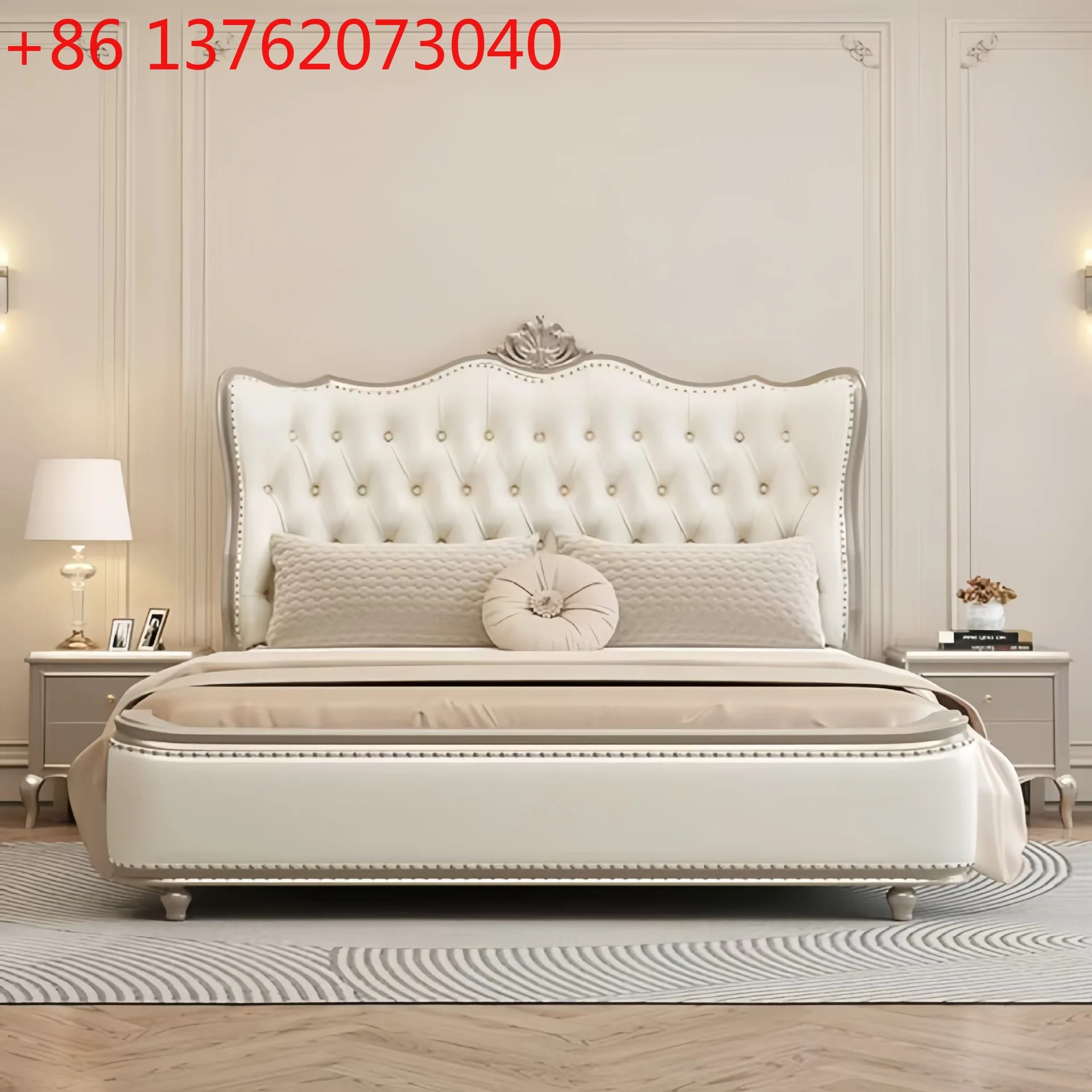 

Американская кровать из массива дерева XX, 1,8 метра, для главной спальни, европейская резная кровать в стиле принцессы.