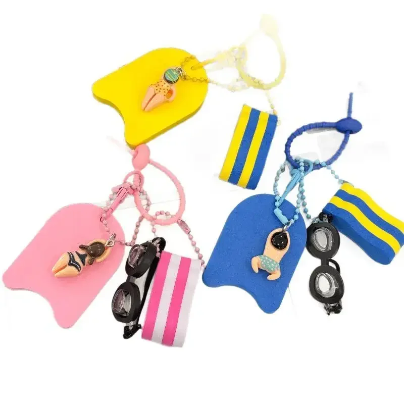 Niedlicher Schlüsselanhänger mit Schwimmthema, Mini-Schwimmbrille, Kickboard, Schwimmer-Anhänger, Strandtaschen-Dekoration, Geschenk für Schwimmer und Sportliebhaber – Detail 5