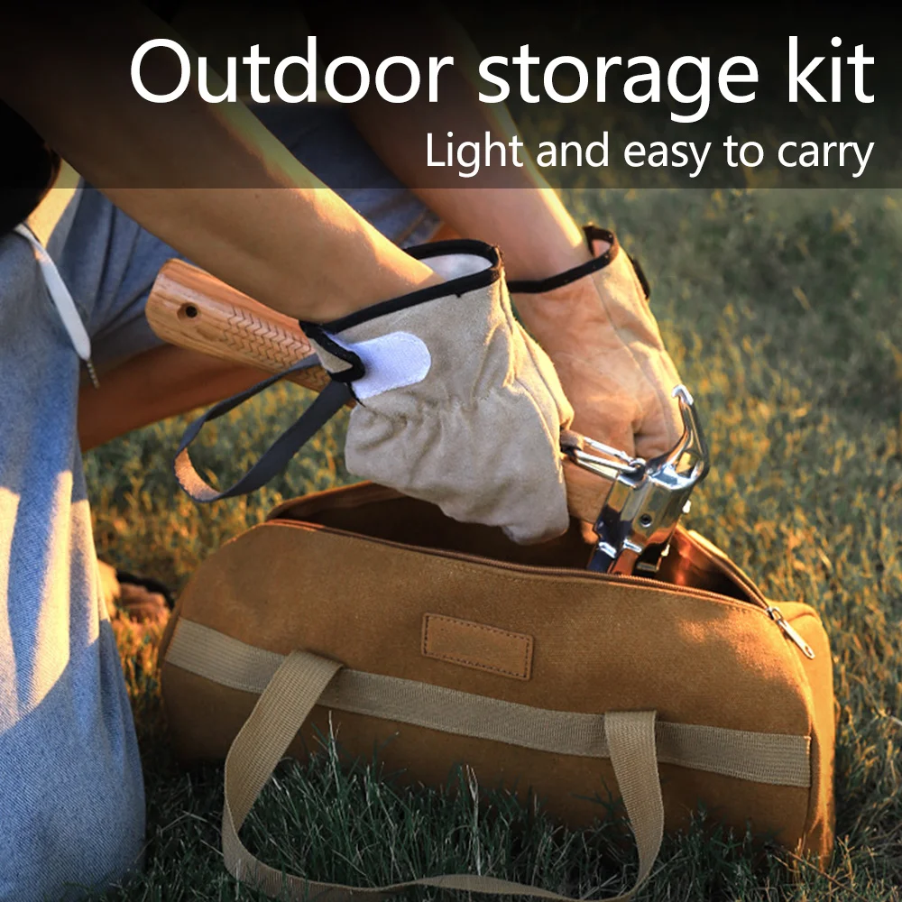 Cylinder Tools Storage Bag Large Capacity Thickened Camping Tent Peg Bag Sundries Storage Bag Tool Bag Travel Supplies