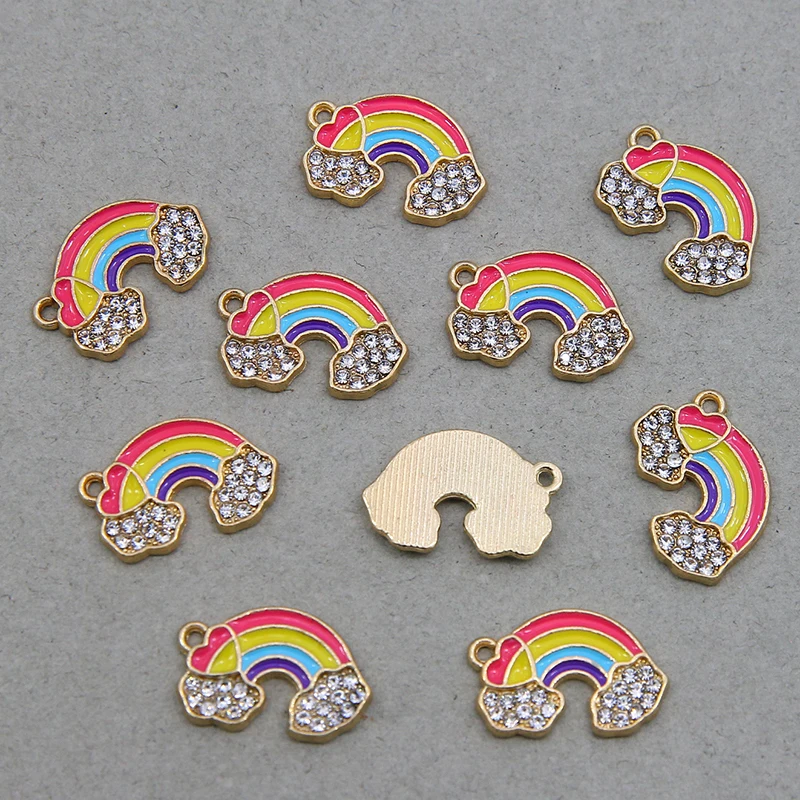50 قطعة/الوحدة 18*13 مللي متر المينا قوس قزح سحابة السحر للمجوهرات النتائج Colorful بها بنفسك الملونة Charms القلائد المعلقات أقراط صنع