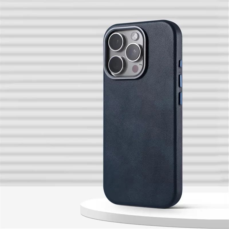 Luxuriöse Business-Lederhülle mit Magnetverschluss für iPhone 13 14 15 16 17 18 Pro Max, kompatibel mit MagSafe, kabelloses Laden, stoßfeste Schutzhülle – Detail 10