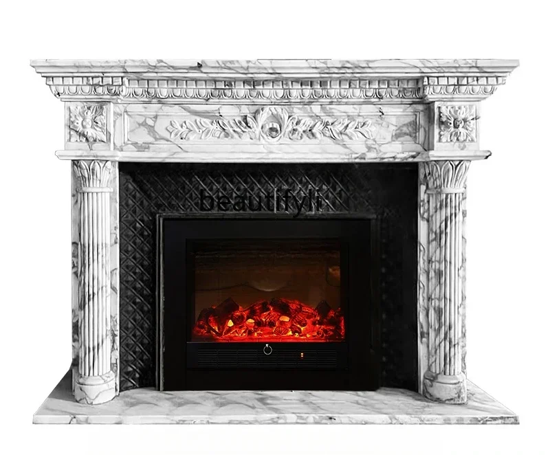 

Y Natural marble fireplace decorative cabinet pattern stone carving large white stone fireplace sculpture