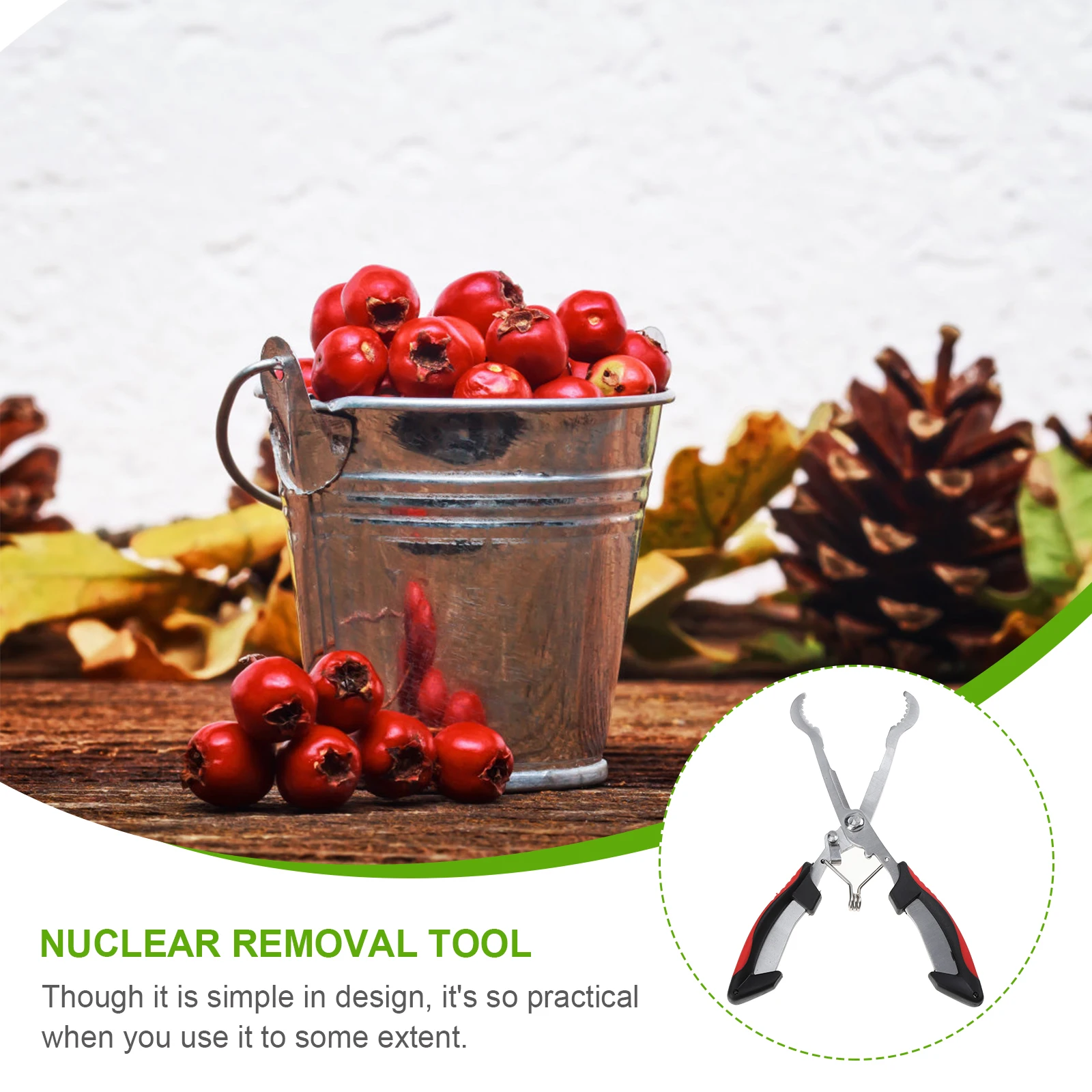 

1Pc Hawthorn Core Remover Red Black Stainless Steel Fruit Pitter Ergonomic Kitchen Tool for Home Restaurant Dessert Shop
