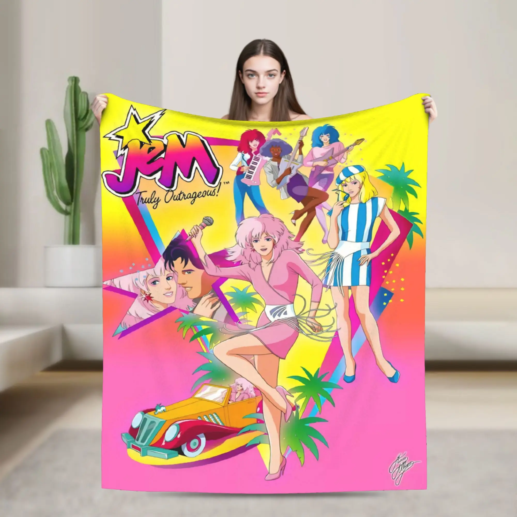 Jem And The Holograms Blanket Lightweight Thin Fleece Comfort Gift  Throw Blanket Rug Piece