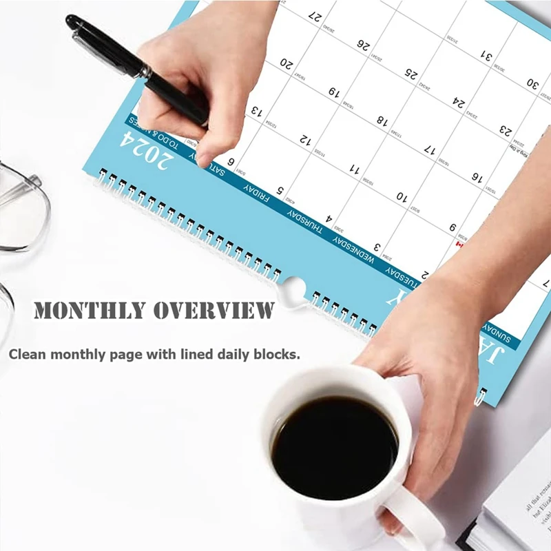 Wall Calendar, 18 Meses Calendário Feriados