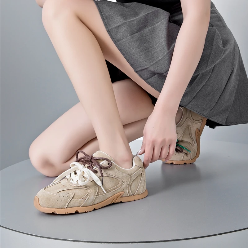 AIYUQI Damen-Sneaker 2026 – Neue rutschfeste deutsche Trainingsschuhe für Damen, flache, große Größen, aus echtem Leder, Laufschuhe für Frauen – Detail 6