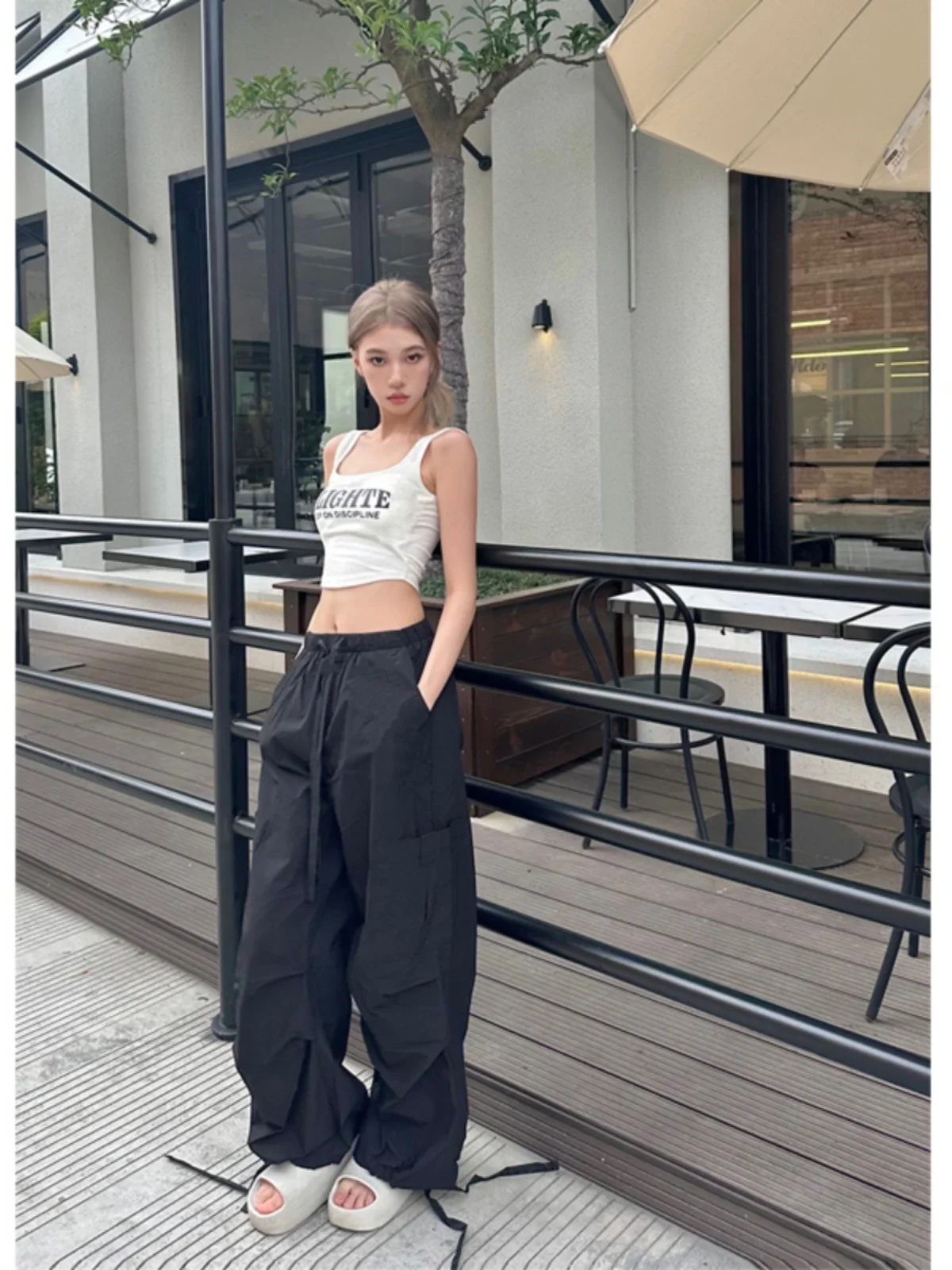 

Lightweight Loose Fitn Sports Pants Women's Spring Summer Thin Faion Street Wide Leg Long Pants Casual Workwear Trousers