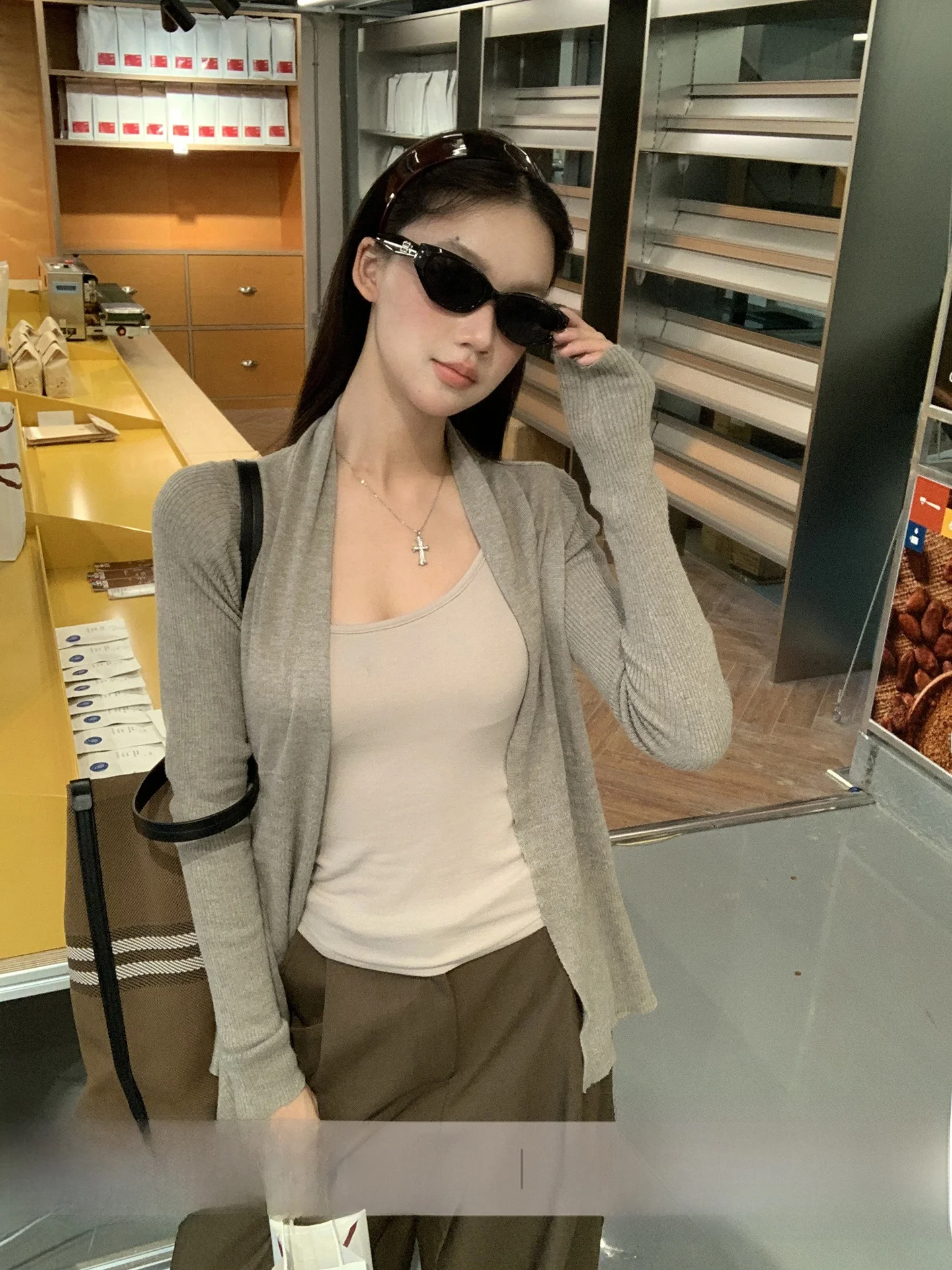 

Korean Sle Knitted Open Cardigan Women's Lazy Sle Early Autumn Clothing 2025 New Top Long Sve round Ne Sweater Coat