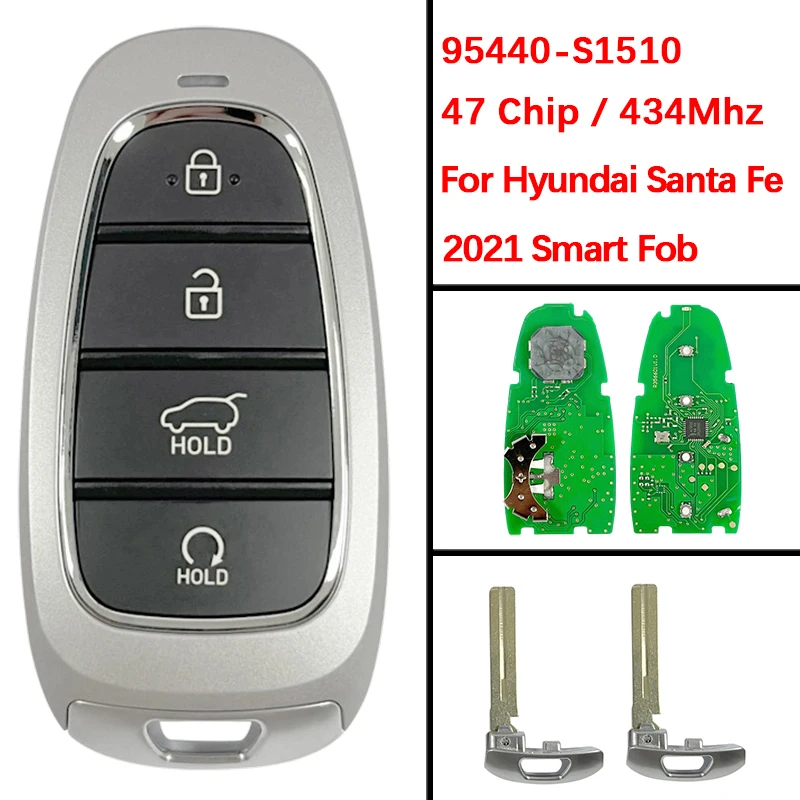 

CN020231 Aftermarket Smart Key Бесконтактный брелок 47 чип 434 МГц FCC 95440-S1510 для Hyundai Santa Fe 2021-2022