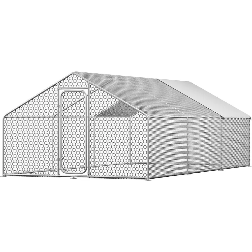 

Большой уличный курятник с водонепроницаемым и УФ-стойким покрытием для домашней птицы, кроликов и многого другого (19,7 длина x 9,8 ширина x 6,6 высота)