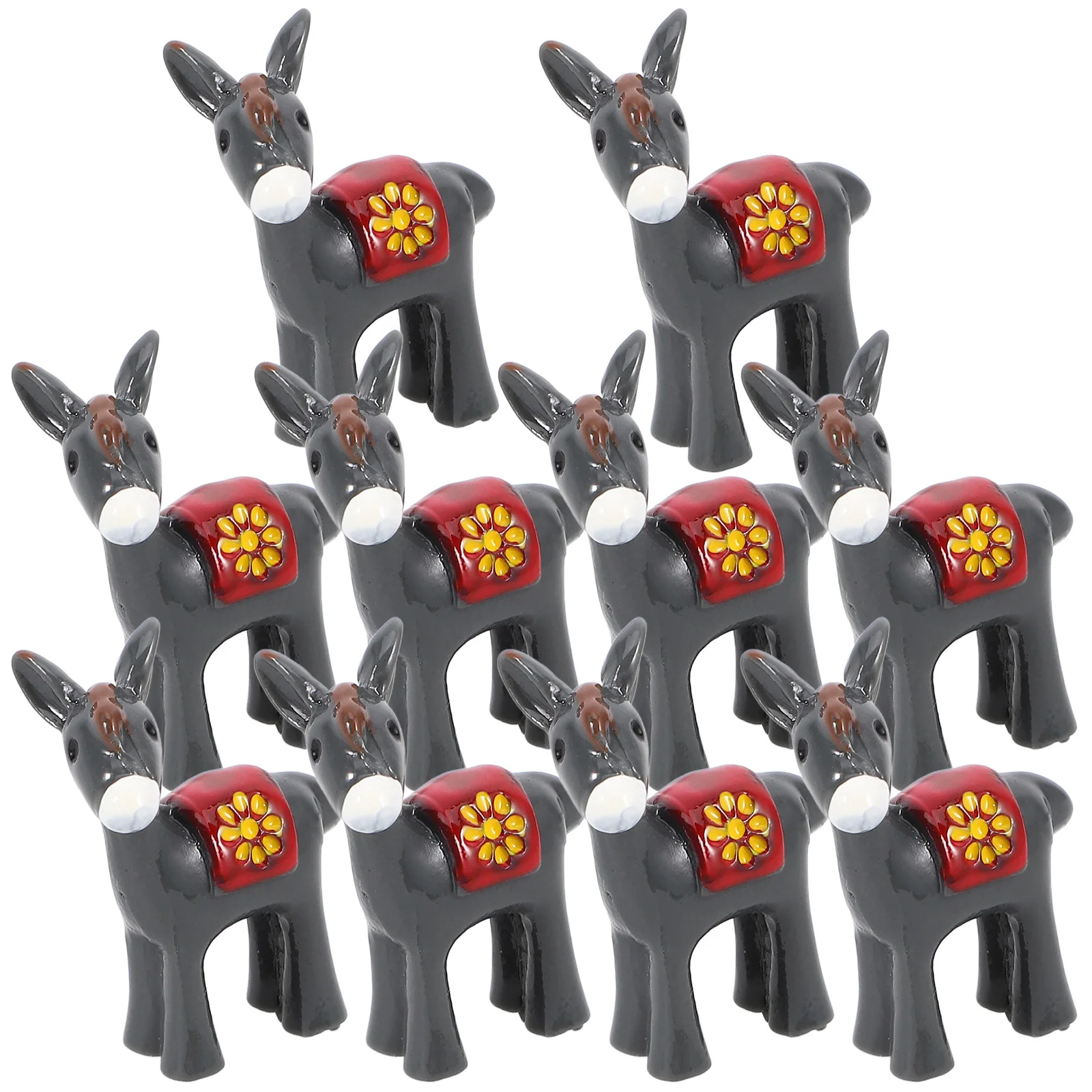 

10 Pcs Micro Landscape Little Donkey Miniature Crafts Ornament Animal Animals Yard Decor Figurines Ornaments Car Statue