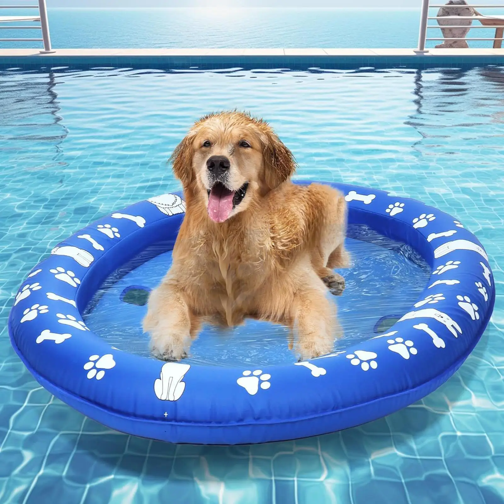 Pool Float For Dogs Inflatable Dog Raft For Pool Floating Water Toys Pet Supplies For Large Medium Small Puppy Swimming Lake
