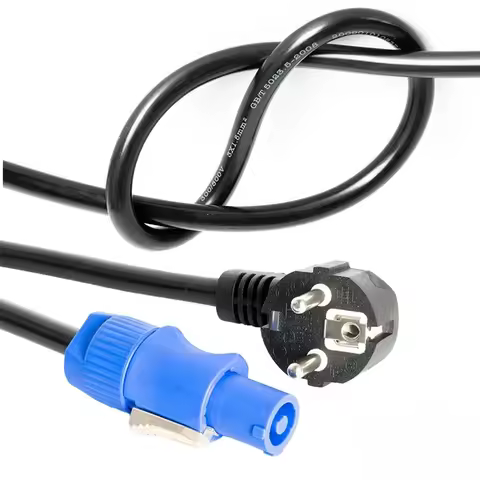 3x1mm Powercon EU/UK/AU Plug 1.5M/1M 3Core Black Stage Lighting Cable for DMX512 LED Events Power Supply Cord with Multi-Country