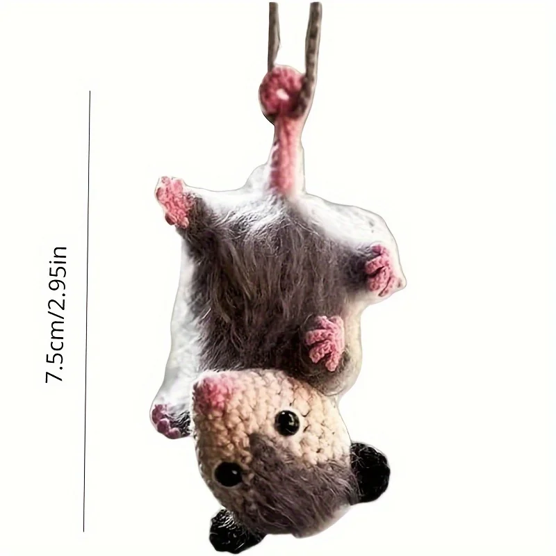 Acrylic Opossum Hanging Decoration - Featherless, No-Electricity Cute Cartoon Possum Keychain Pendant for Outdoor Display