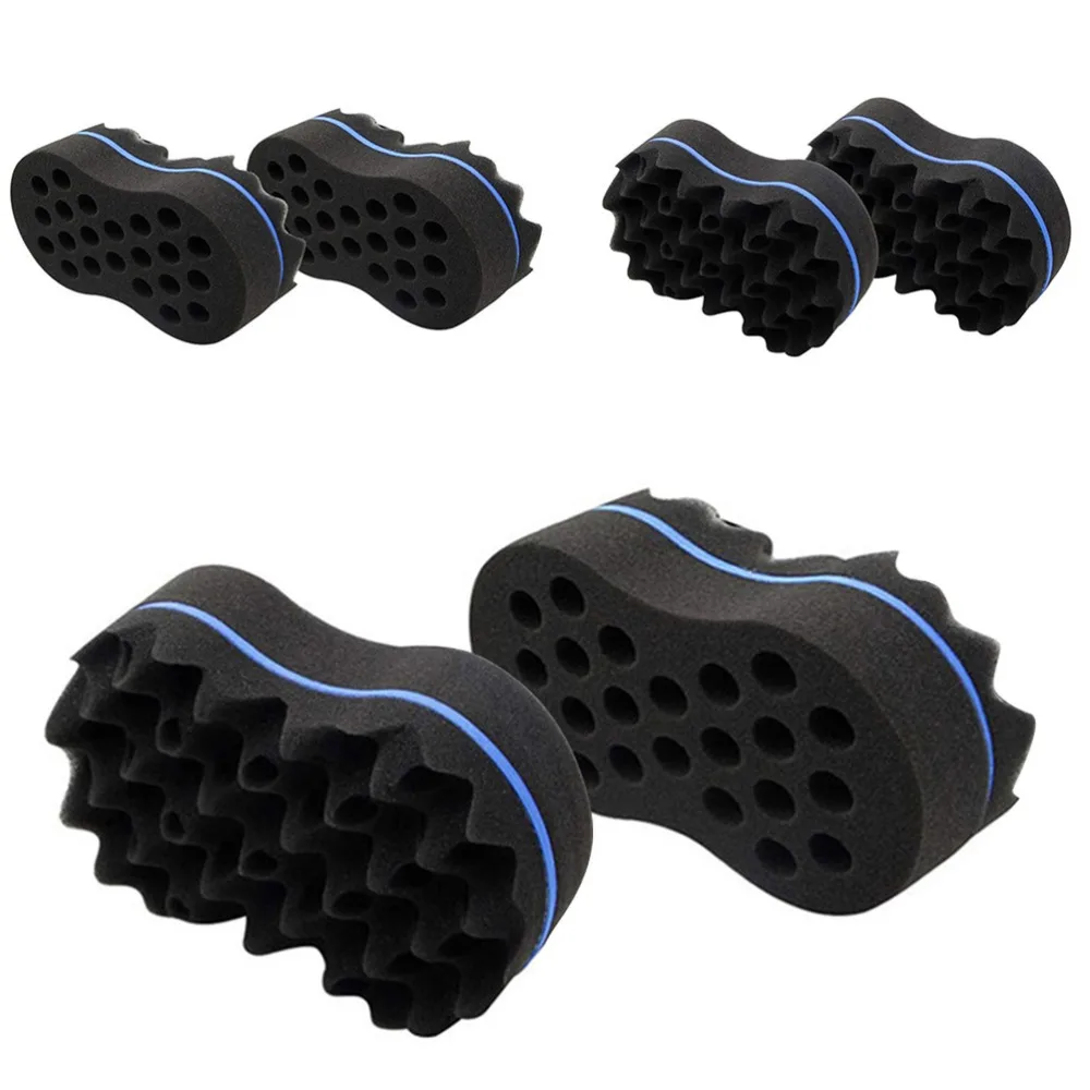2pcs Daily Grooming Double Sided Hair Twist Sponge Durable Extra Thick Dread Sponge Professional Barber Curl Sponge Home Use
