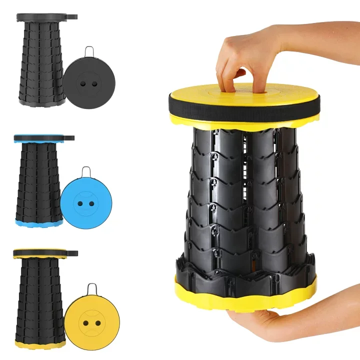 Portable Folding Telescopic Stool Lightweight Camping Chair Retractable Design Fishing Stool Travel Hiking Outdoor Furniture