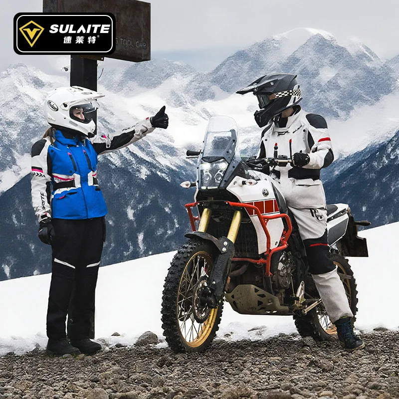 

Sulaitet Couple Motorcycle Rally Suit Warm Windproof Drop-proof and Waterproof Long-distance Motorcycle Cycling Suit Men/women