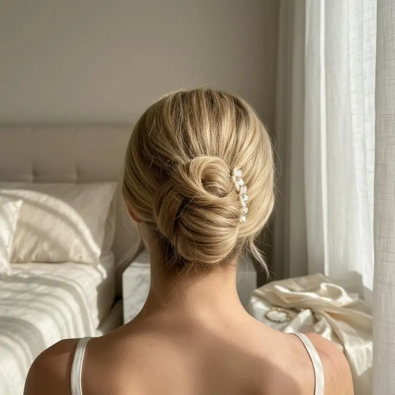 Four Leaf Clover Hair Clip White Flower Opal Elegant Hairpin Boutique Style for Ladies Party Event