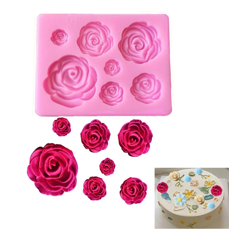 Rozenblaadje Bloemen Blad Siliconen Mal Diy Cake Bakken Decoratie Fudge Pudding Chocoladevorm Bloemen Sieraden Bakbenodigdheden