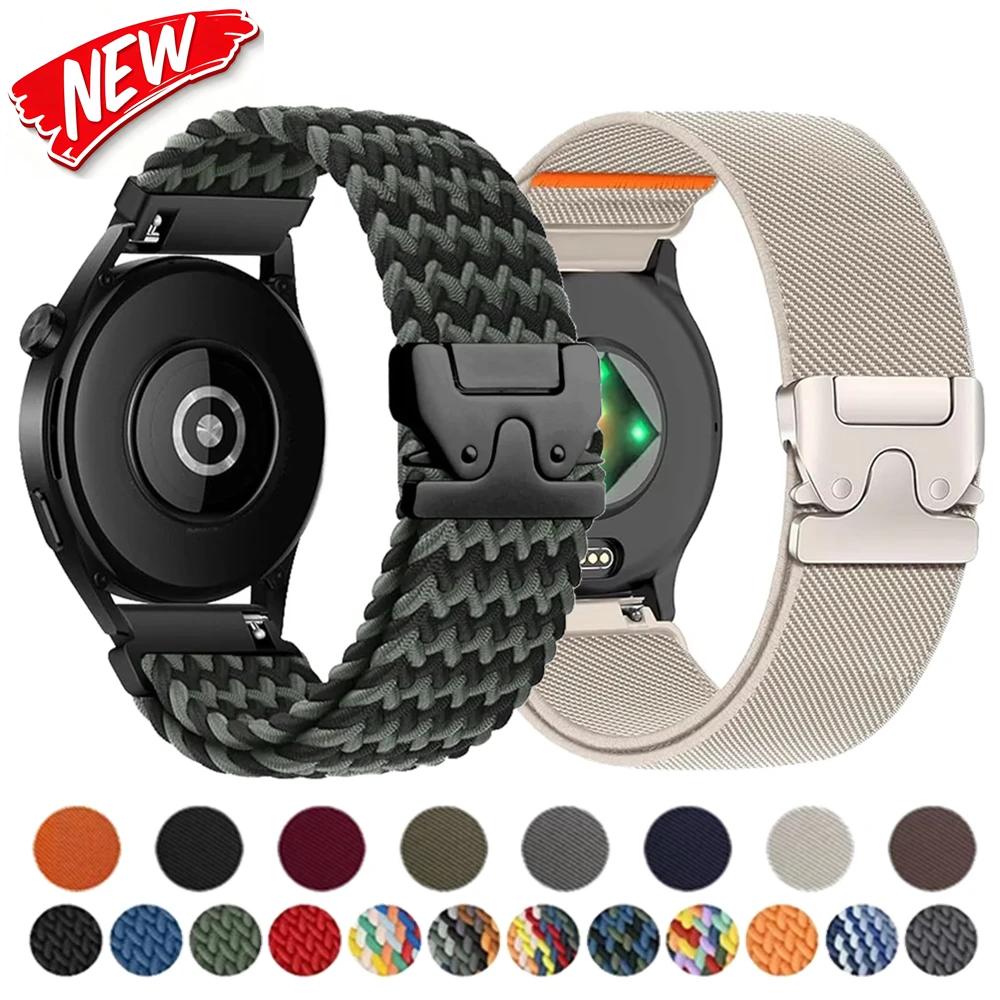 20mm 22mm Parachute Nylon Strap for Garmin Forerunner 70 170 265 165 Band for Active 6 5 4 Correa Bracelet Venu 4 3 2 SQ 2 Plus