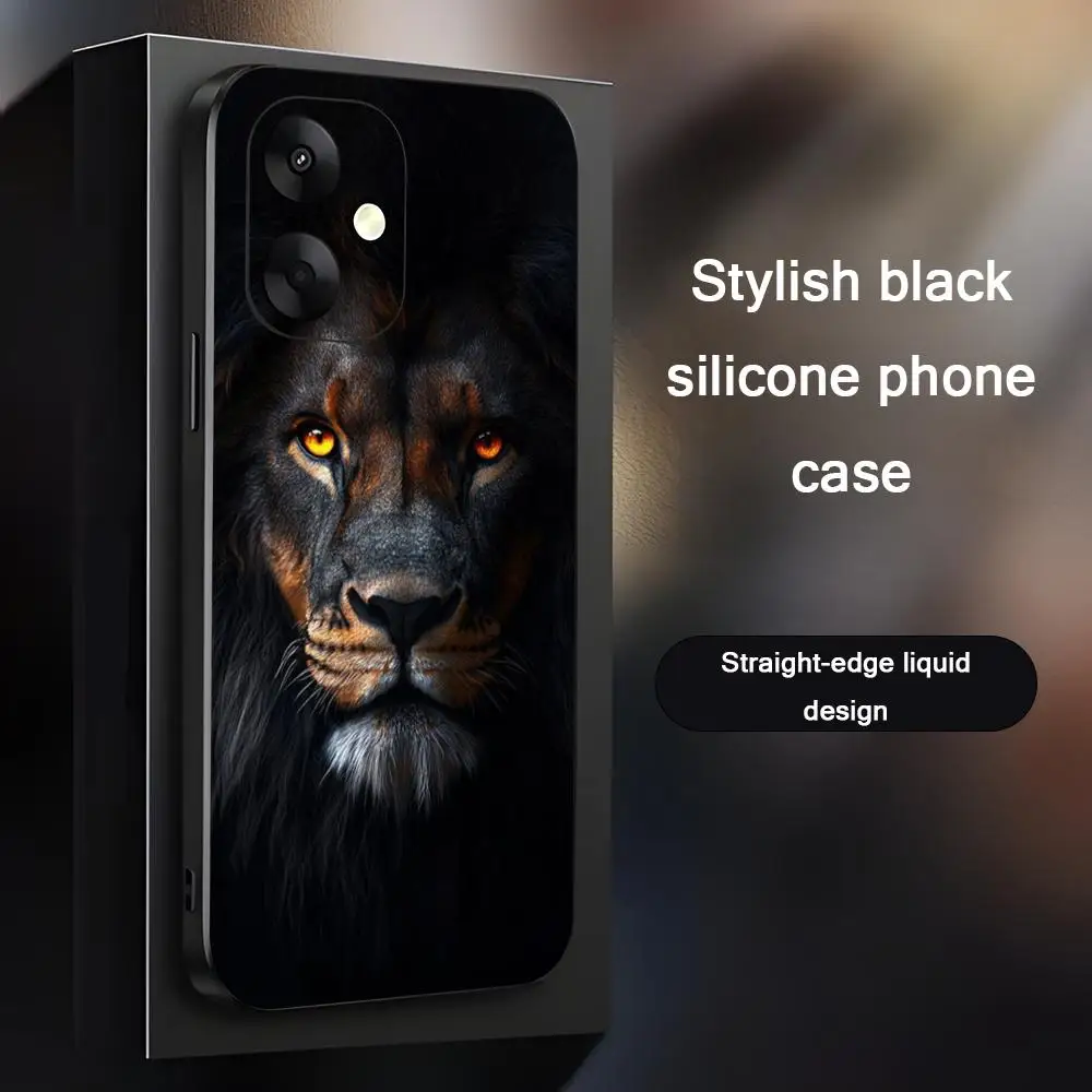 

The king lion fashion Phone Case For Xiaomi Redmi 14C 13C 12C Note 15 14 13 12 11 Pro Plus S Soft Black Phone Cover