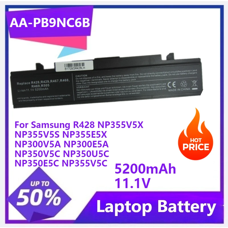 

AA-PB9NC6B Laptop battery For Samsung R428 NP355V5X NP355V5S NP355E5X NP300V5A NP300E5A NP350V5C NP350U5C NP350E5C NP355V5C