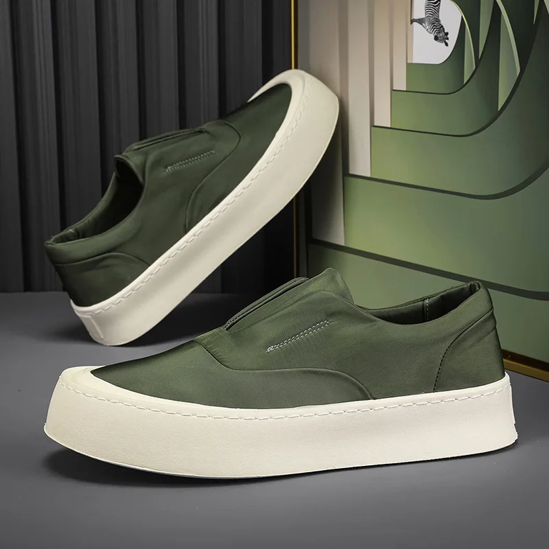 

Summer Green Loafers Men Fashion Comfortable Breathable Slip-on Men's Casual Shoes Original Non-slip Platform Sneakers Male