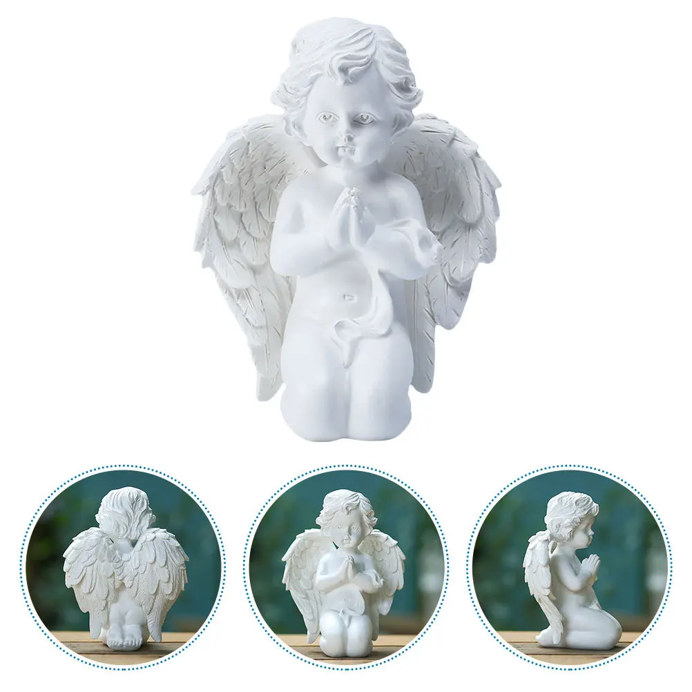 

1pc Angel Resin Craft Decor For Home Desktop European Style Statue Tabletop Ornament Lovely Decoration Festival Gift