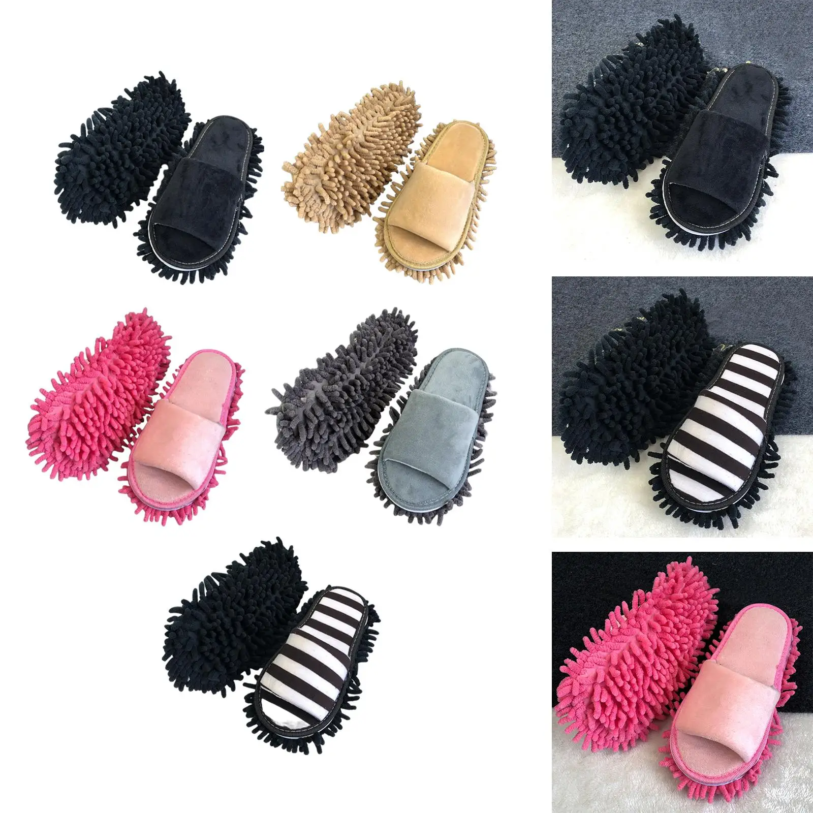 

Тапочки-швабры из синели, мужские и женские, моющиеся, для дома, мягкие, удобные, для ленивых