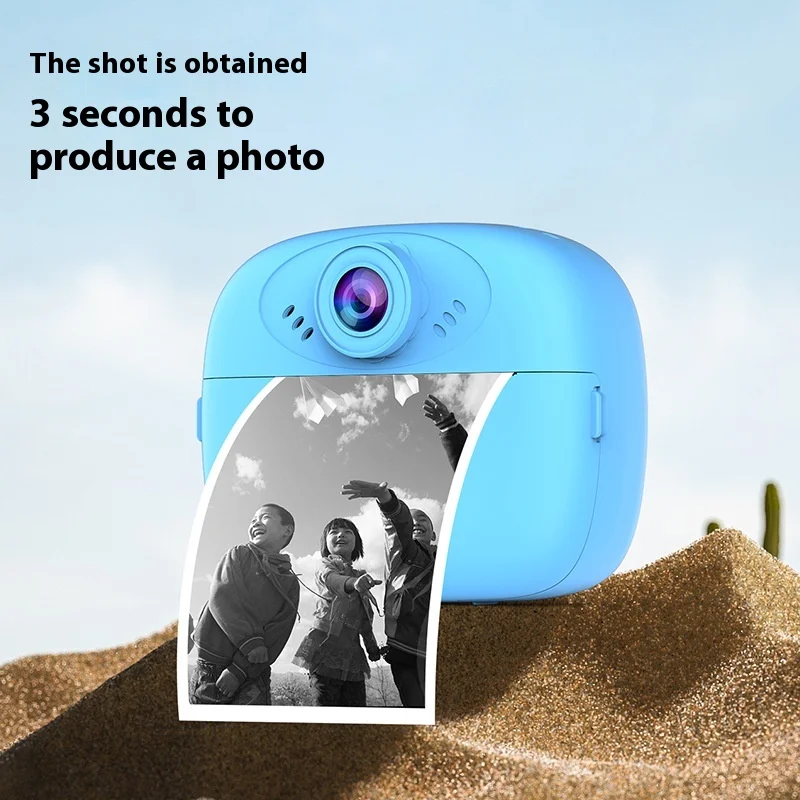 Caméra d'impression HD, papier thermique créatif et mignon, impression instantanée, Photo, vidéo, caméra de voyage en plein air, Support de carte mémoire