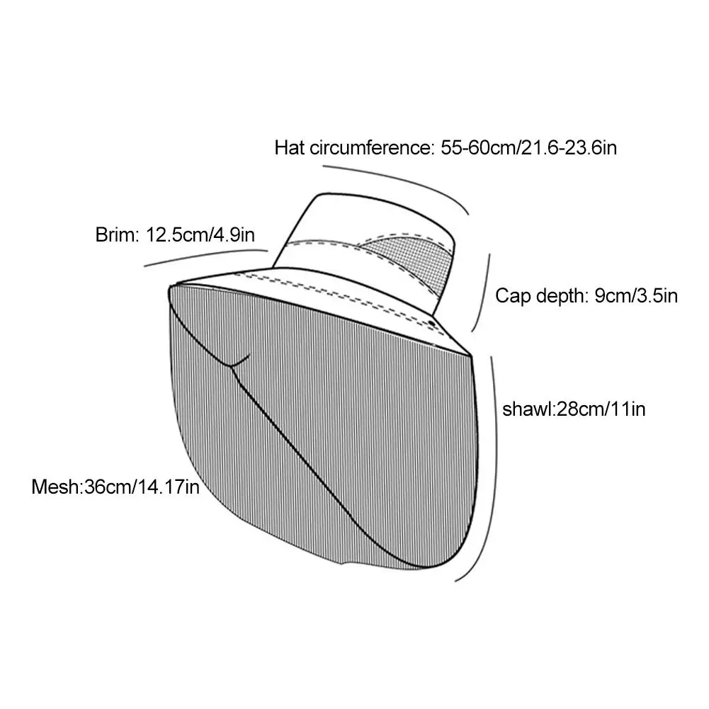 UV-Schutzhut mit Gesichtsmaske, atmungsaktiver Insektenschutz, breite Krempe, Angelhut, Outdoor-Sport, Natur, Wandern, Camping, Netzhut – Detail 12