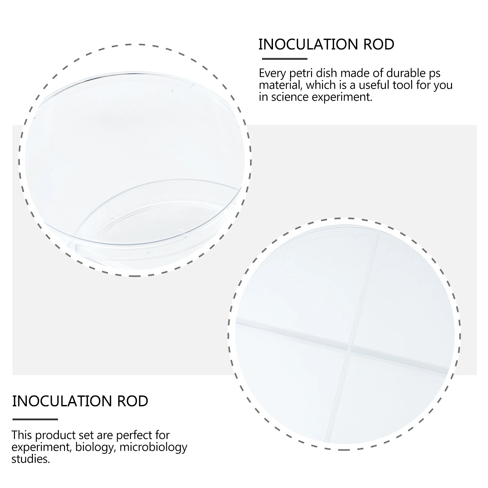

10Pcs Clear Plastic Petri Dish Stable Design for Laboratory and Teaching Aid Cell Culture Plate Petri Dish Teaching Aid